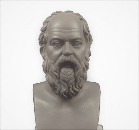 Grieks beeld van Socrates. Deze was een klassieke Griekse filosoof die beschouwd wordt als een van de grondleggers van de westerse filosofie. Bekend uit de Griekse mythologie